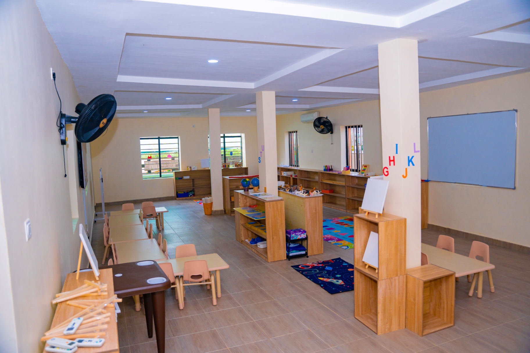 Montessori classroom set up for focused learning